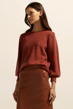 zoe kratzmann Knitwear|Gather Knit-Clay