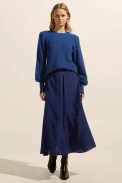 zoe kratzmann Knitwear|Gather Knit-Kingfisher
