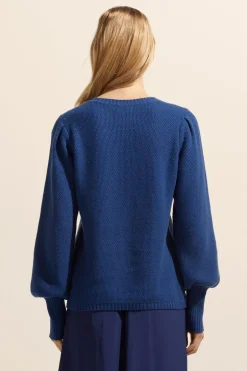 zoe kratzmann Knitwear|Gather Knit-Kingfisher