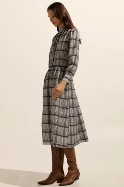 zoe kratzmann Dresses|Gleam Dress-Ink/Porcelain Check