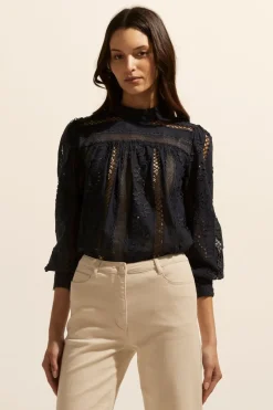 zoe kratzmann Tops|Glimpse Top-Indigo