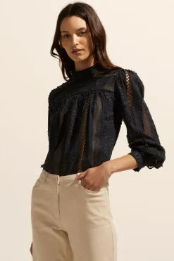 zoe kratzmann Tops|Glimpse Top-Indigo