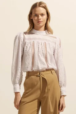 zoe kratzmann Tops|Glimpse Top-Porcelain