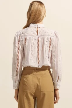 zoe kratzmann Tops|Glimpse Top-Porcelain