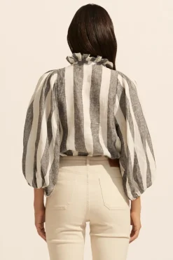 zoe kratzmann Tops|Grant Top-Black Wide Stripe