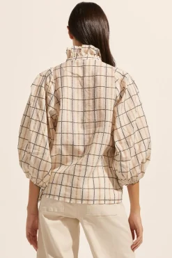 zoe kratzmann Tops|Grant Top-Ivory Check