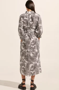 zoe kratzmann Dresses|Halcyon Dress-Black Paisley