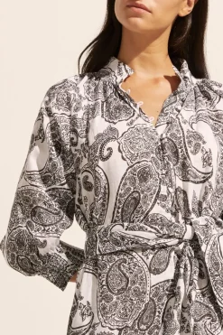 zoe kratzmann Dresses|Halcyon Dress-Black Paisley