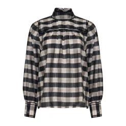 zoe kratzmann Tops|Horizen Top-Black/Ecru Check