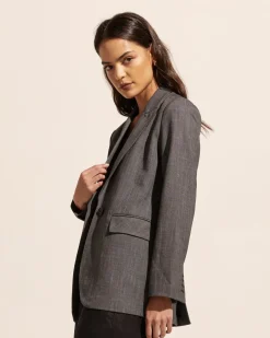 zoe kratzmann Jackets|Index Jacket-Charcoal Mini