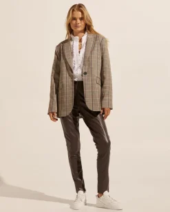 zoe kratzmann Jackets|Index Jacket-Navy/Chocolate Check