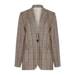 zoe kratzmann Jackets|Index Jacket-Navy/Chocolate Check