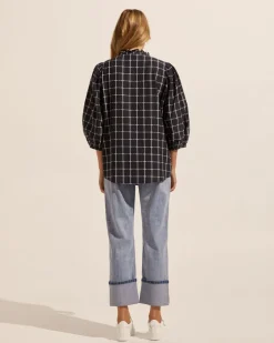 zoe kratzmann Tops|Lilt Top-Black Check