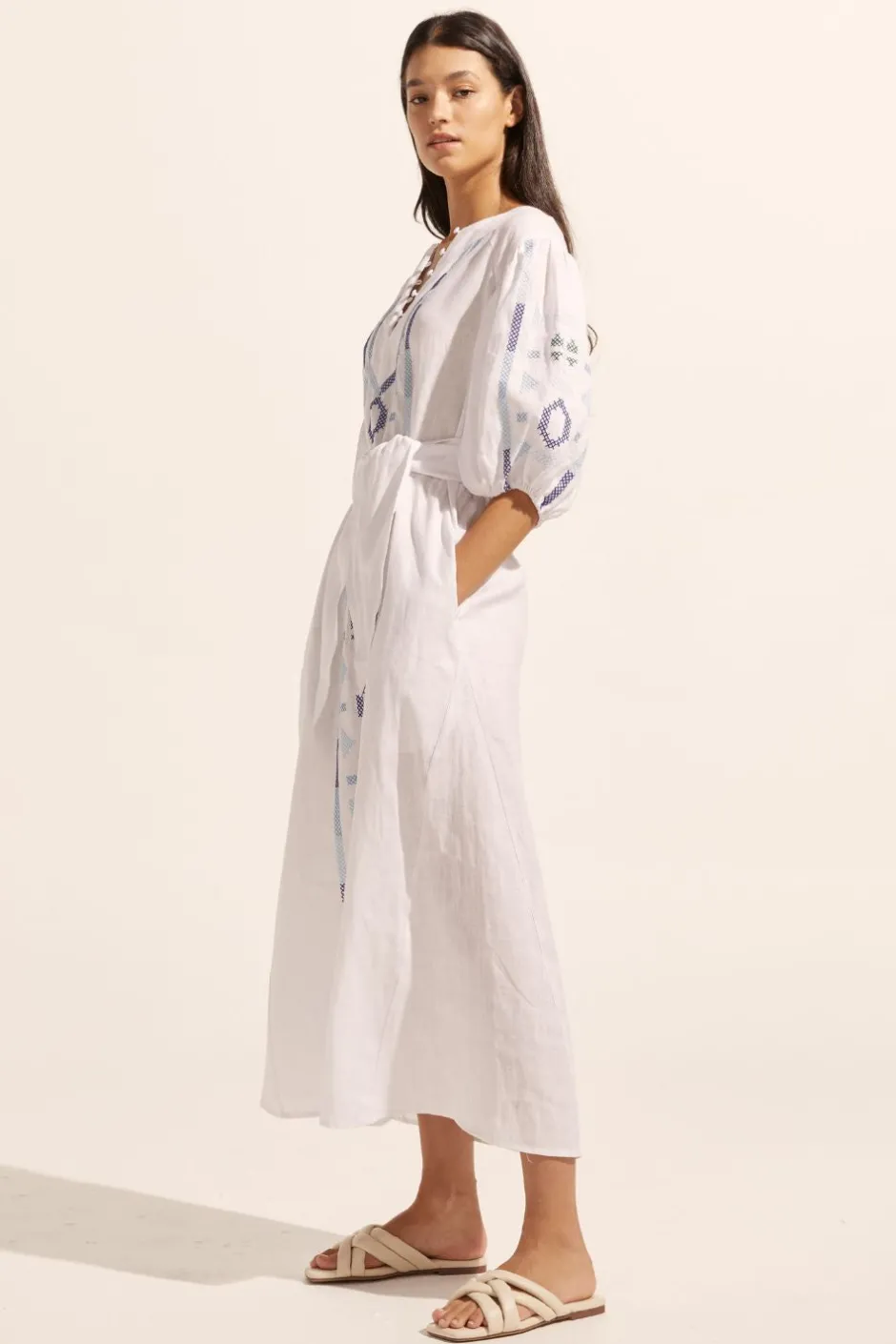 zoe kratzmann Dresses|Limbo Dress-Azure Embroid
