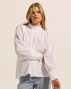 zoe kratzmann Tops|Linger Top-Porcelain