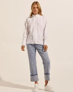 zoe kratzmann Tops|Linger Top-Porcelain