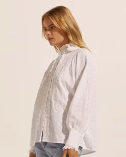 zoe kratzmann Tops|Linger Top-Porcelain