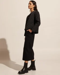 zoe kratzmann Bottoms|Loft Skirt-Black Denim