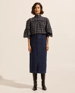zoe kratzmann Bottoms|Loft Skirt-Dark Denim