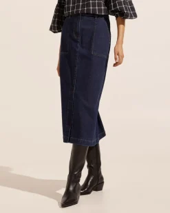 zoe kratzmann Bottoms|Loft Skirt-Dark Denim