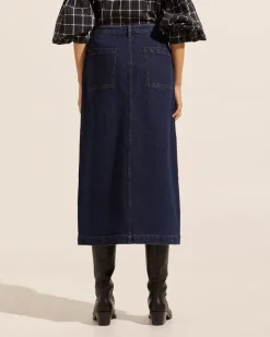 zoe kratzmann Bottoms|Loft Skirt-Dark Denim