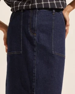 zoe kratzmann Bottoms|Loft Skirt-Dark Denim