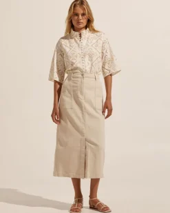 zoe kratzmann Bottoms|Loft Skirt-Stone