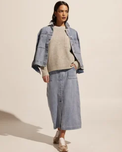 zoe kratzmann Bottoms|Loft Skirt-Washed Denim