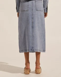 zoe kratzmann Bottoms|Loft Skirt-Washed Denim