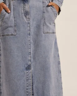 zoe kratzmann Bottoms|Loft Skirt-Washed Denim