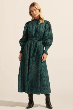 zoe kratzmann Dresses|Melody Dress-Green Floral