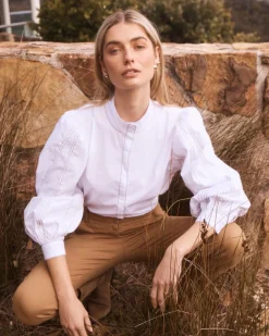zoe kratzmann Tops|Oblige Top-Porcelain