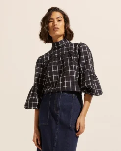 zoe kratzmann Tops|Pace Top-Black Check