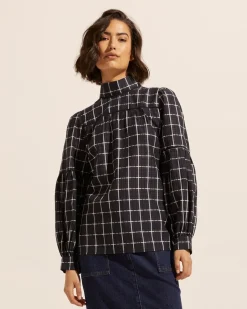 zoe kratzmann Tops|Pace Top-Black Check