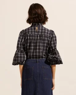 zoe kratzmann Tops|Pace Top-Black Check