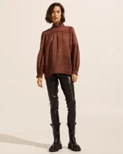 zoe kratzmann Tops|Pace Top-Chocolate