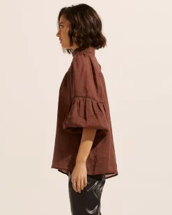 zoe kratzmann Tops|Pace Top-Chocolate