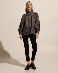zoe kratzmann Tops|Pace Top-Graphite Leopard