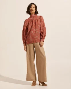 zoe kratzmann Tops|Pace Top-Rust Paisley
