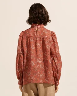 zoe kratzmann Tops|Pace Top-Rust Paisley