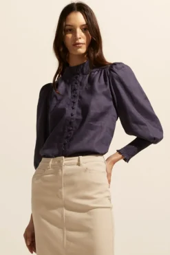 zoe kratzmann Tops|Pier Top-Indigo