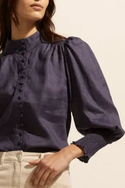 zoe kratzmann Tops|Pier Top-Indigo