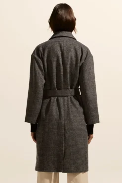 zoe kratzmann Coats|Pillar Coat-Black Mini Check