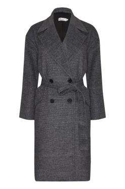 zoe kratzmann Coats|Pillar Coat-Black Mini Check