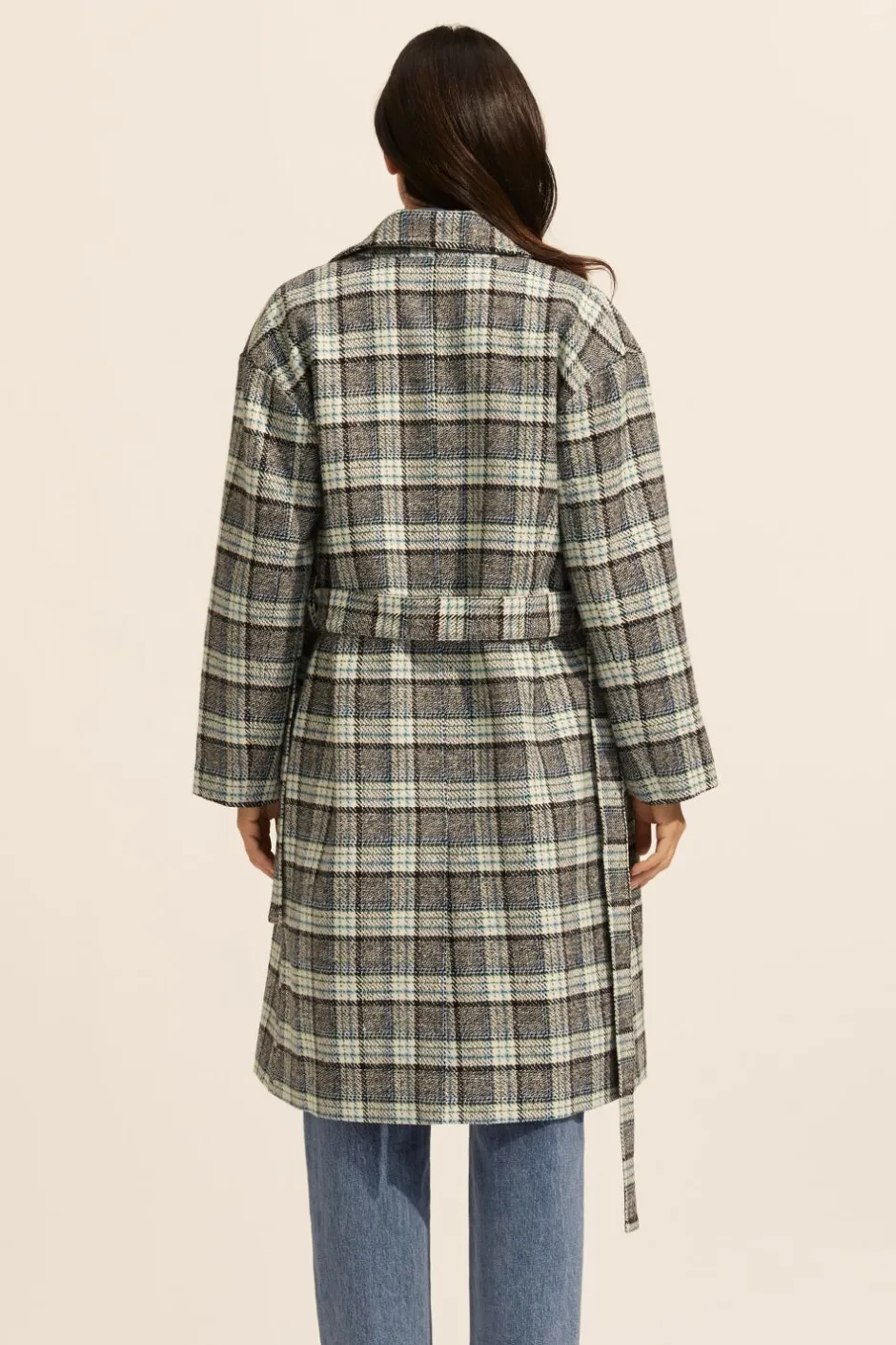 zoe kratzmann Coats|Pillar Coat-Green Check