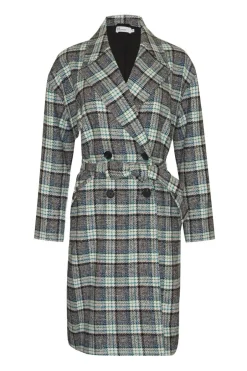 zoe kratzmann Coats|Pillar Coat-Green Check