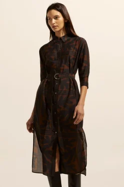 zoe kratzmann Dresses|Pinpoint Dress-Choc Frond