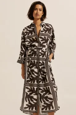 zoe kratzmann Dresses|Pinpoint Dress-Frond Choc