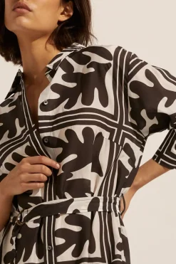 zoe kratzmann Dresses|Pinpoint Dress-Frond Choc