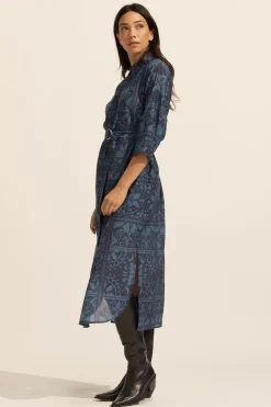 zoe kratzmann Dresses|Pinpoint Dress-Indigo Mosaic